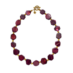 Burgundy Mother Of Pearl Necklace