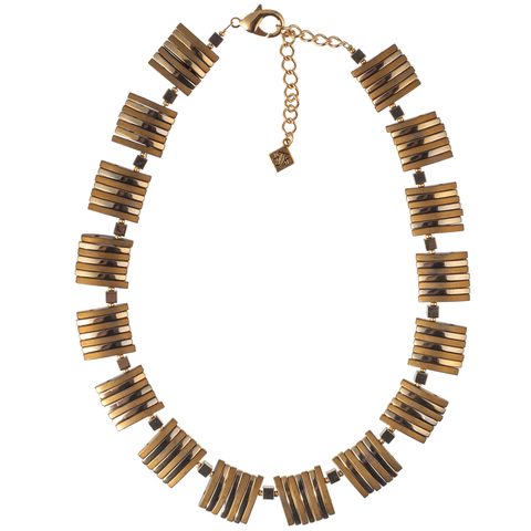 Golden Hematite Statement Collar Choker