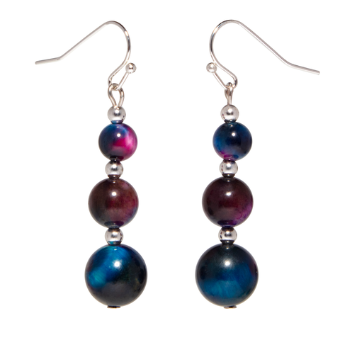 Galaxy Tiger Eye Graduated Earring