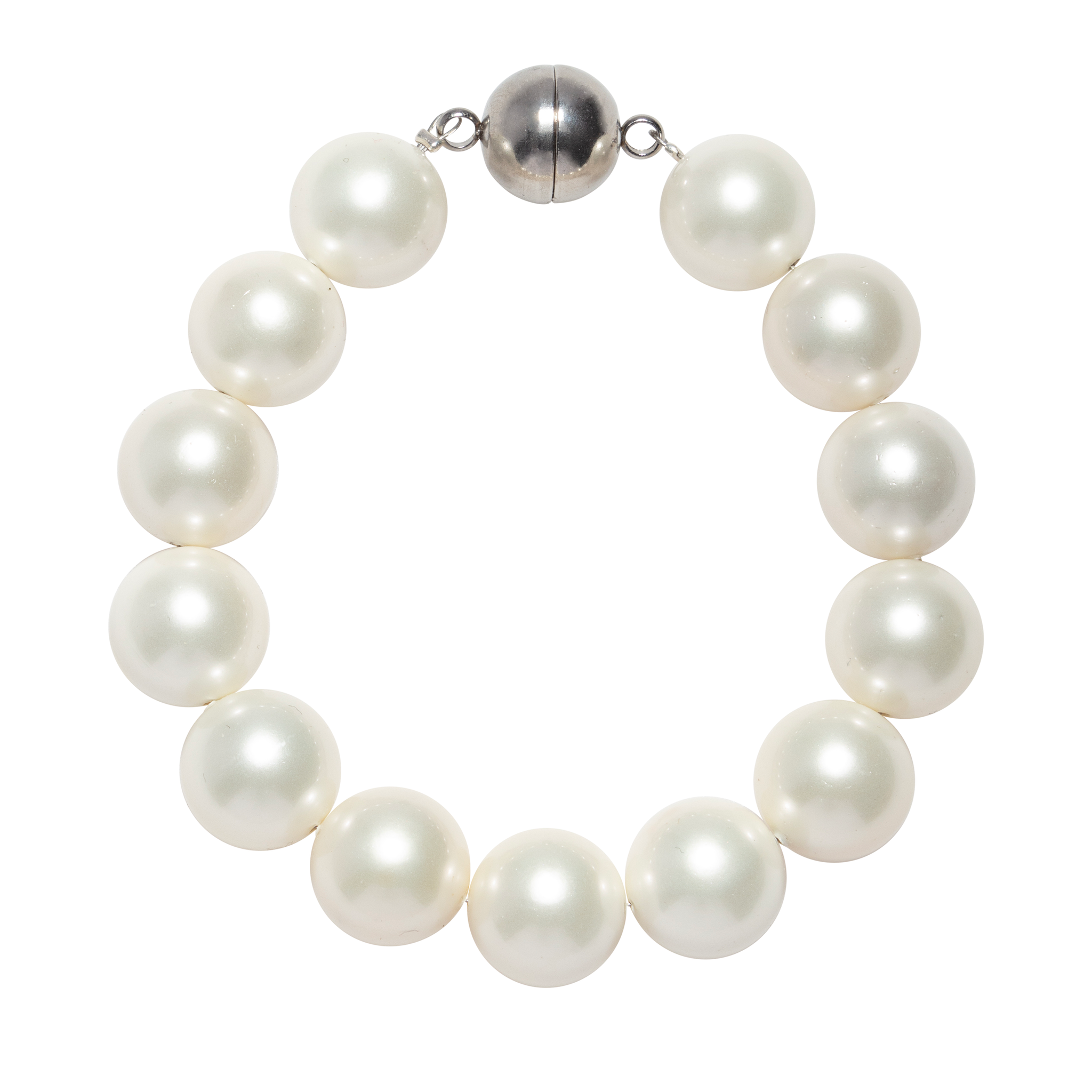 14mm Shell Pearl Bracelet With Magnetic Ball Clasp