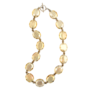 Faceted Golden Crystal Necklace
