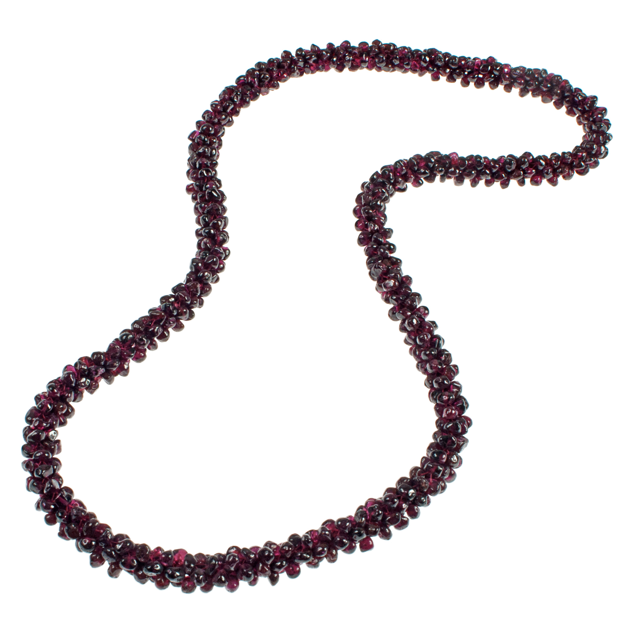 Woven Garnet  Rope Necklace