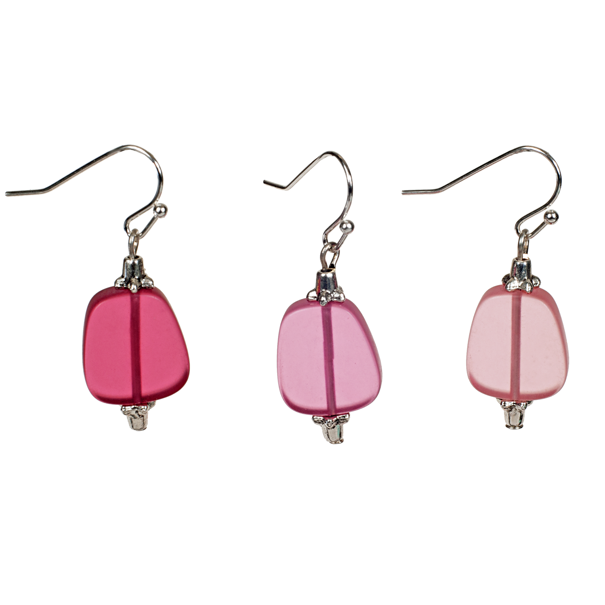 Shades of Pink Frosted Glass Earring