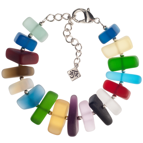 Rainbow Frosted Glass Bracelet