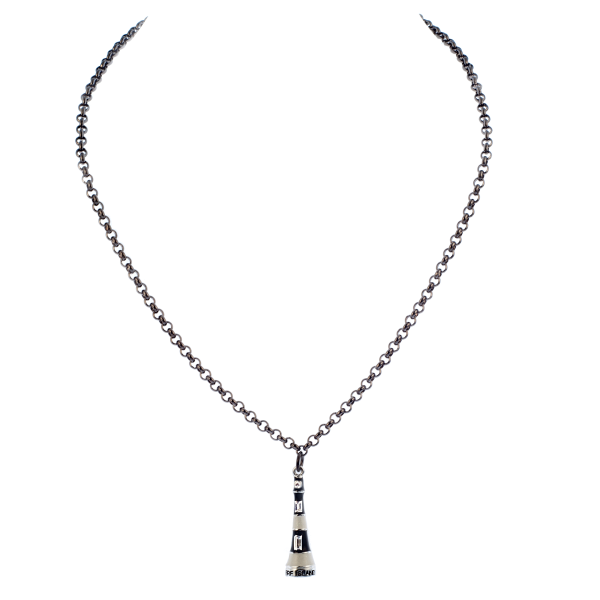Black Rolo Chain With Fire Island Lighthouse Choker