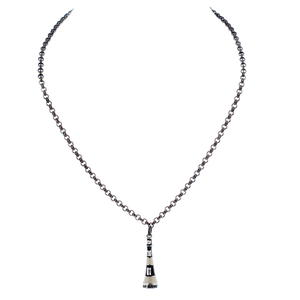 Black Rolo Chain With Fire Island Lighthouse Choker