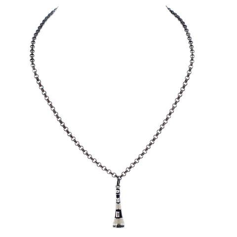 Black Rolo Chain With Fire Island Lighthouse Choker