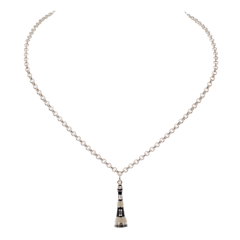 Silver Rolo Chain With Fire Island Lighthouse Choker