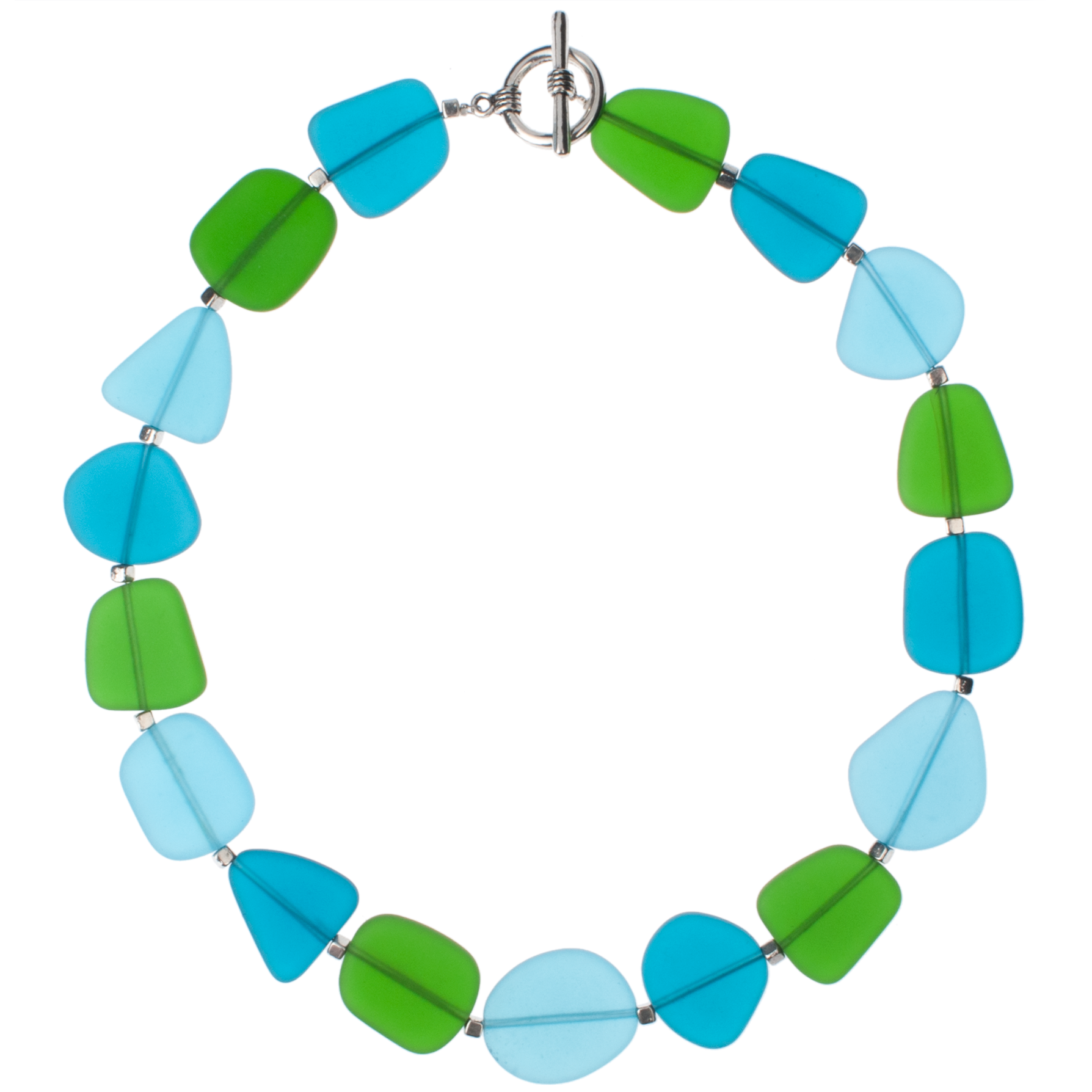 Cool Tone Large Recycled Glass Choker
