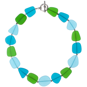 Cool Tone Large Recycled Glass Choker