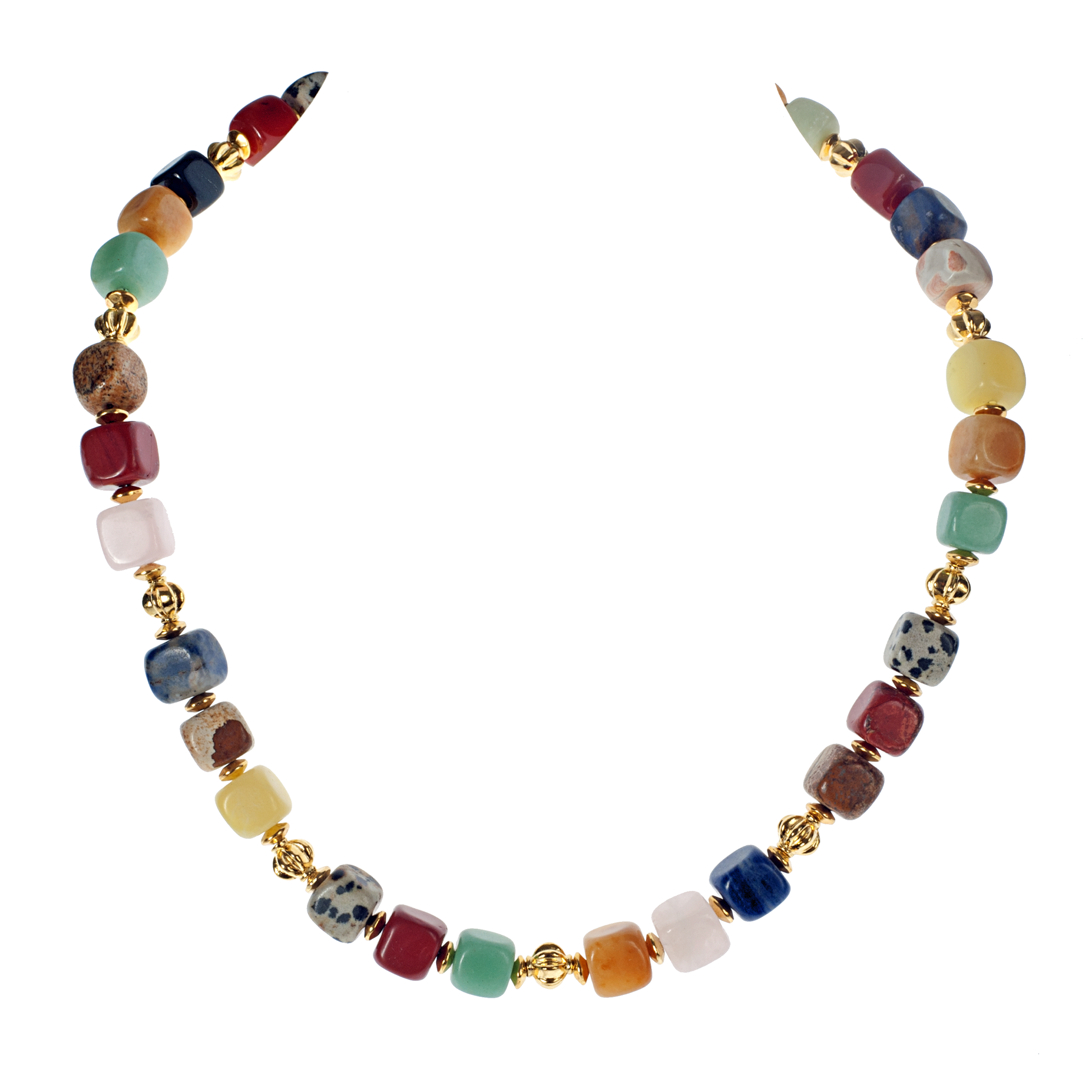 Multi-Stone Cube Choker