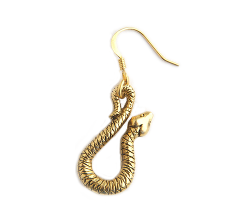 Curled Textured Snake Earring