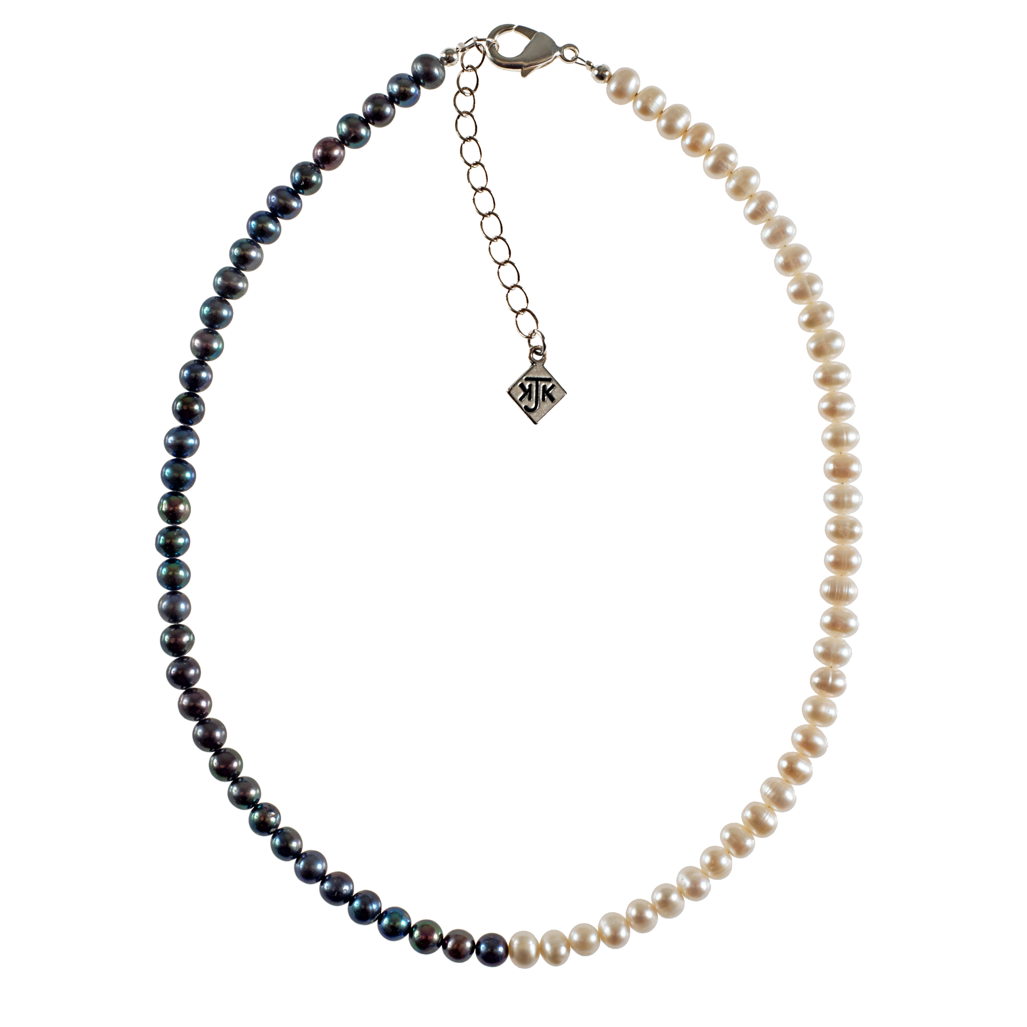 Black And White Genuine Cultured Pearl Choker