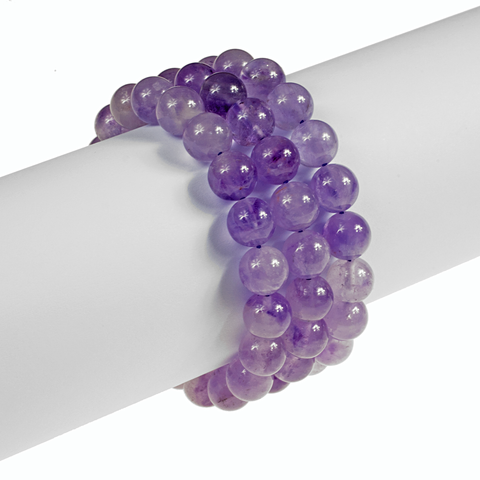 Large Round Amethyst Stretch Bracelet