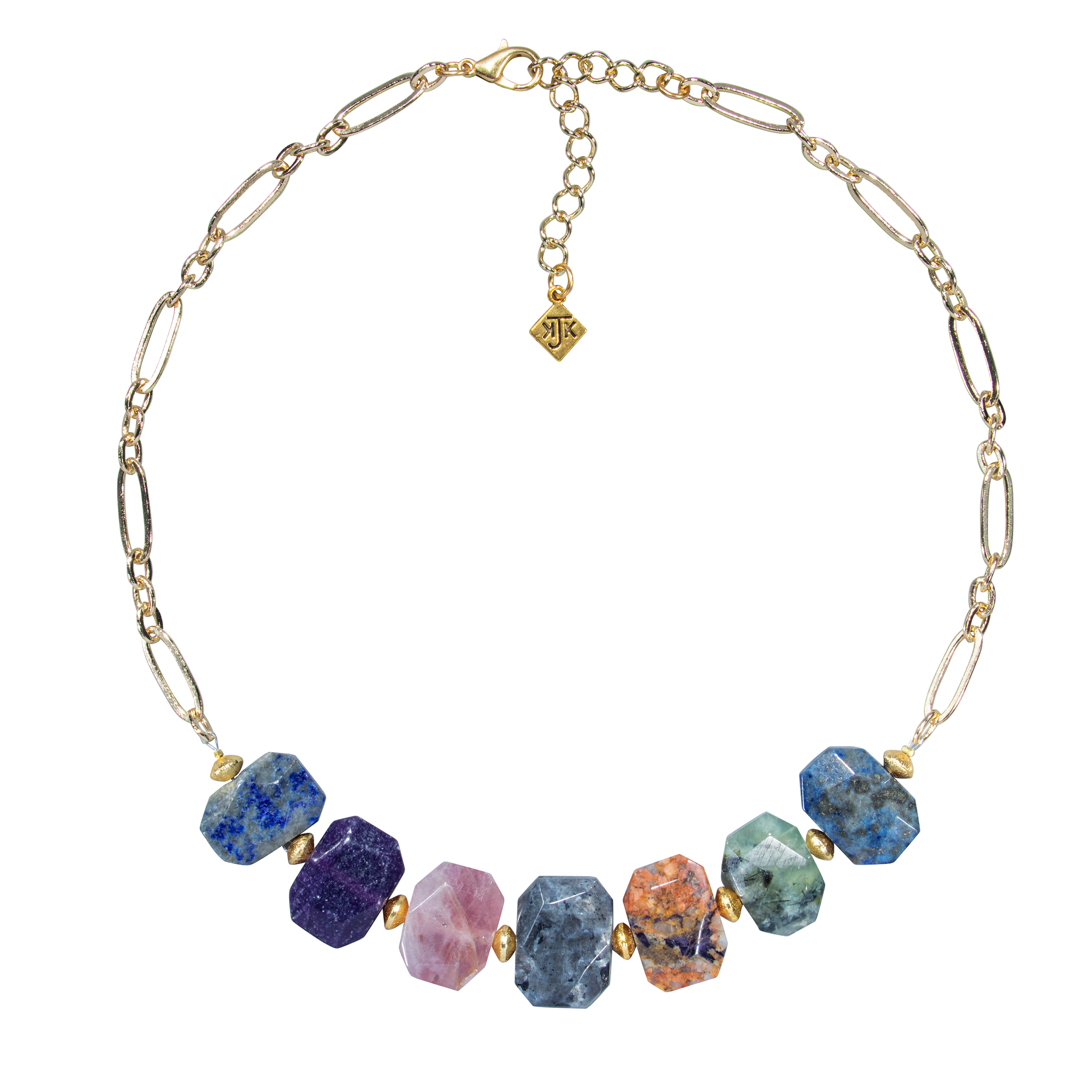 Octagonal Multistone On Open Link Chain Choker