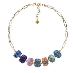 Octagonal Multistone On Open Link Chain Choker