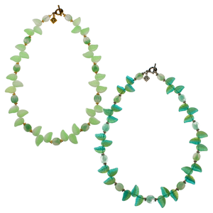 Bohemian Glass Leaf Choker