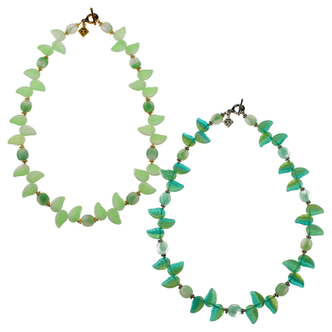 Bohemian Glass Leaf Choker