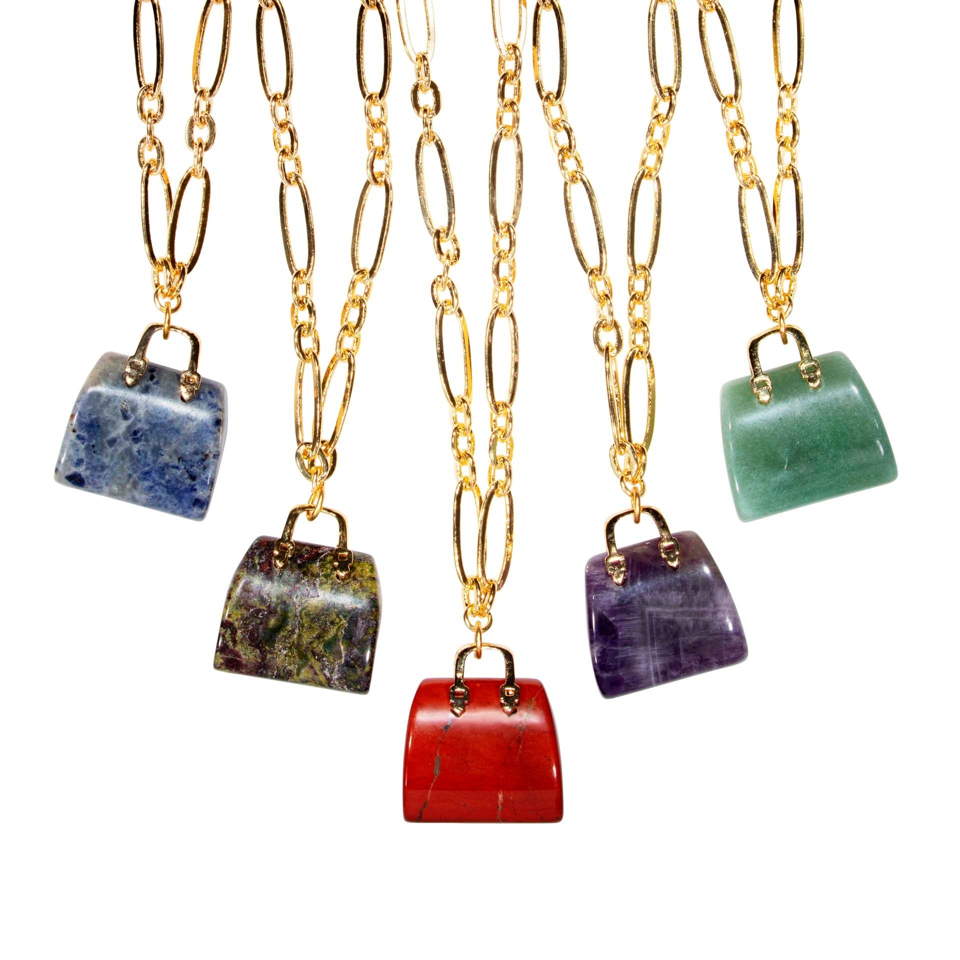 Open Link Chain With Stone Handbag
 Choker