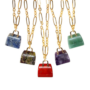 Open Link Chain With Stone Handbag
 Choker