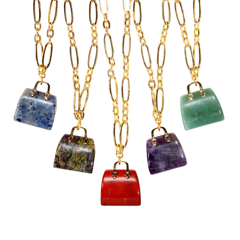 Open Link Chain With Stone Handbag
 Choker