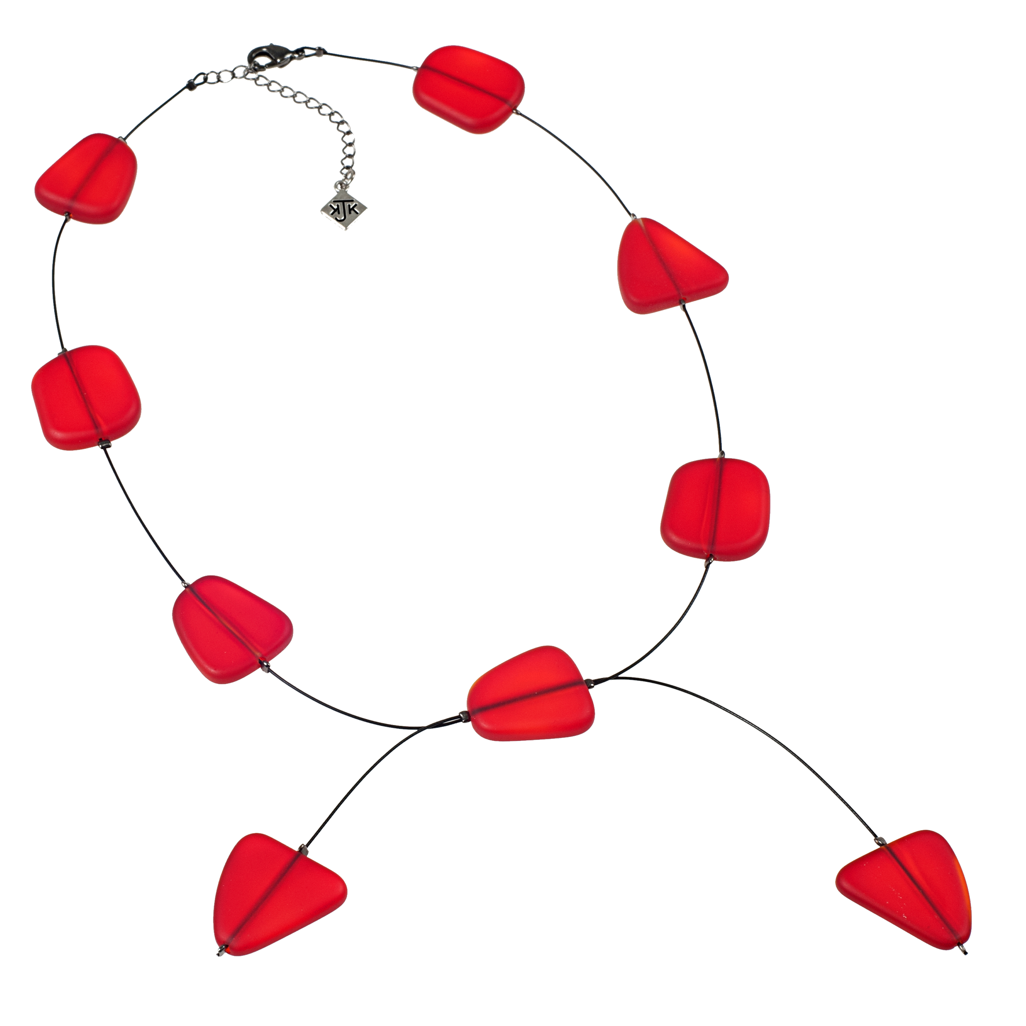 Red Recycled Frosted Glass Mobile Choker