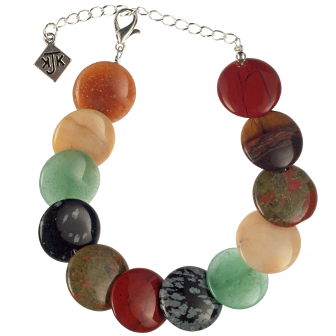 Multi-Stone Overlapping Disc Bracelet