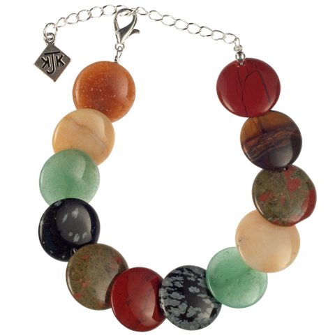 Multi-Stone Overlapping Disc Bracelet