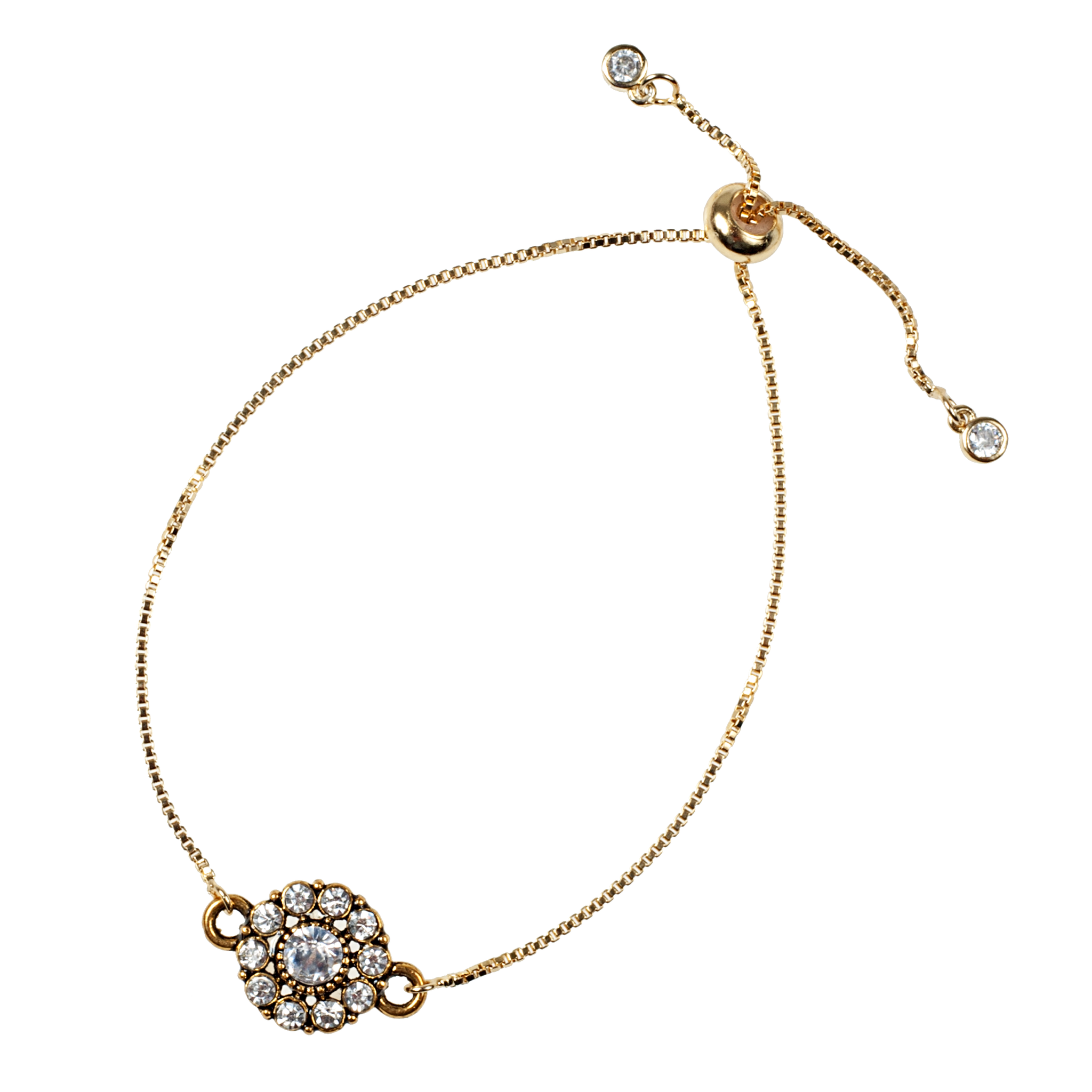 Crystal Medallion Adjustable  Bracelet