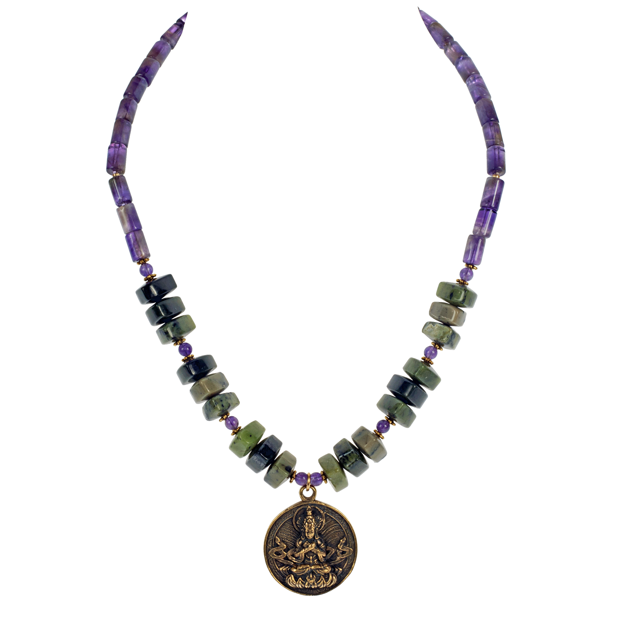 Amethyst buddha deals necklace