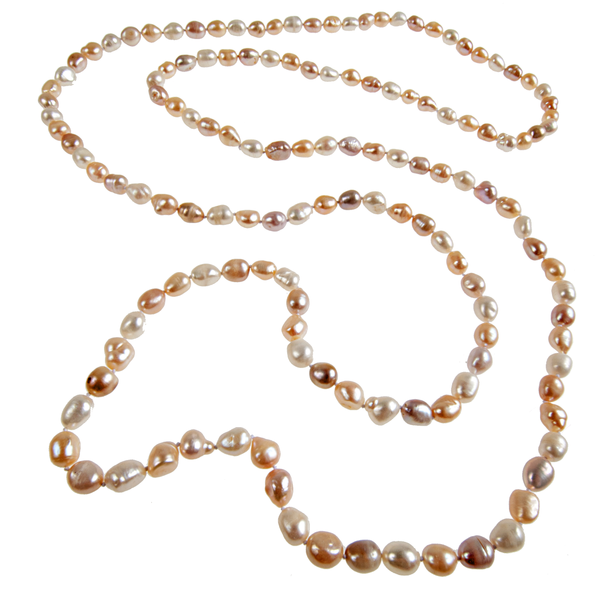 FIVE FOOT Hand-Knotted Cultured Pearl Necklace - KJKStyle