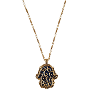 Hand-Enamelled Hamsa Pendant - KJKStyle