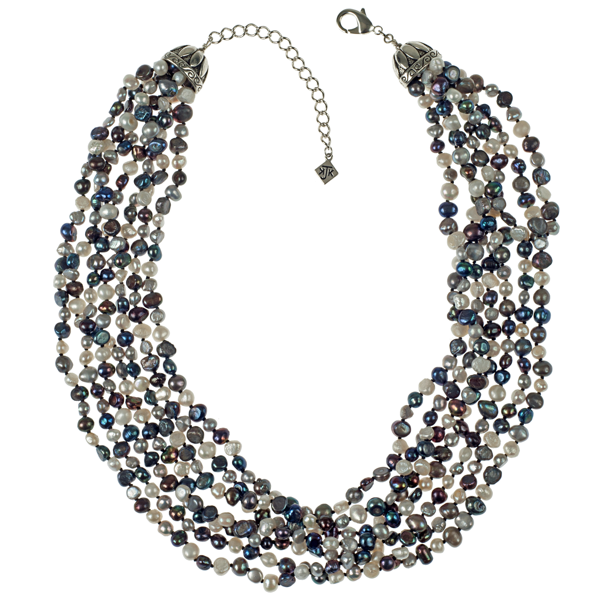 Seven Strand Cultured Pearl Necklace - KJKStyle